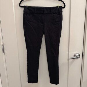 Size 2 Petite LOFT Women's Black Skinny Ankle Work Dress Pants